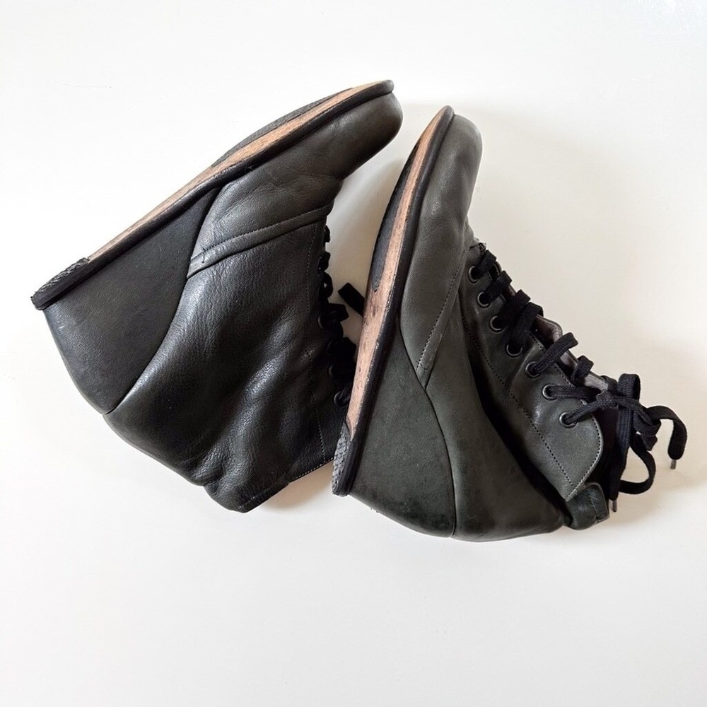 Argila Pepe Monjo Leather Lace-up Wedge Booties - 38.5 - Picture 3 of 10